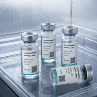 Étiquettes personnalisées imperméables pour petits flacons de peptides, autocollants en PET BOPP pour emballage d'échantillons, impression QR par lot, OEM