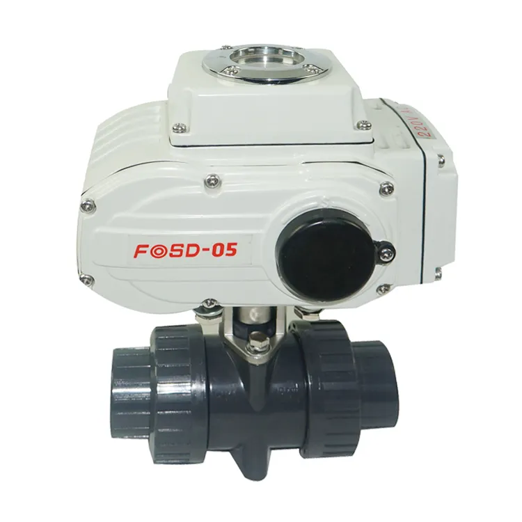 Intelligent Control 3 way T-type Automatic True Union PVC Ball Valve Electric PVC Double Union Ball Valve