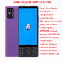 Téléphone à clavier Android 4G LTE double SIM avec applications préinstallées personnalisées, téléphone mobile à clavier 4 pouces, fabricant OEM ODM