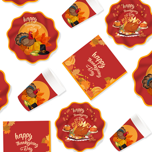 DAMAI - Juego de Vajilla Desechable para Fiesta de Acción de Gracias, Platos de Papel Desechables, Vasos, Servilletas, Decoraciones para Fiestas - Product Image 4