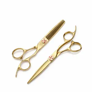 6.0 Inch Gold Coating Cleaning Grooming Hair Cutting Scissors