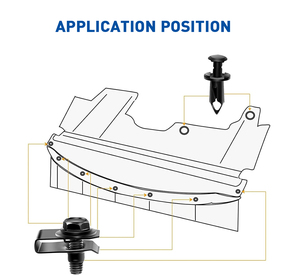 35 Uds motor debajo de la cubierta Splash Shield cuerpo pernos tornillos parachoques guardabarros forro empuje retenedor sujetador extruido U-tuercas remache Clips - Product Image 4