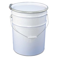Fût de 25 litres, seau métallique noir de 5 gallons, seau en acier inoxydable de 5 gallons avec couvercle