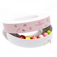 Boîte à macarons ronde faite à la main Boîte en carton rigide Boîtes à chocolat macaron sucré avec inserts de qualité alimentaire