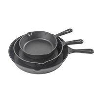 Poêle à frire en fonte écologique antiadhésive pré-assaisonnée de 6/8/10 pouces pour la friture et le barbecue