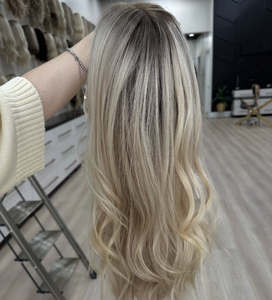 Rambut Virgin Panjang Premium Grade 12A Warna <span class=keywords><strong>Ash</strong></span> Blonde Highlight Berkualitas Tinggi, Kutikula Tersusun Rapi, Tanpa Lem, HD Transparan, Ukuran Kecil/Besar - Product Image 5