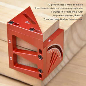Aluminum Alloy Industrial Woodworking 3D Multi-Angle Adjustable Right Angle Ruler Scriber Carpentry DIY Measurement <b>Tools</b> OEM - Product Image 4