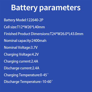 Custom Blus122640‑2P 3.7V 2400mAh 2P Lithium Polymer Rechargeable Battery Pack With Connector Wire - Product Image 5