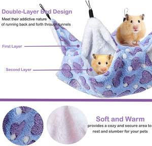 Hamaca doble <span class=keywords><strong>para</strong></span> hámster, capa intermedia con pila, nido colgante, pila de Coral, saco de dormir térmico, artículos <span class=keywords><strong>para</strong></span> hámster - Product Image 6