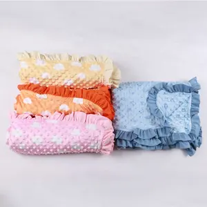 모슬린 아기 Swaddle 담요 100% 유기농면과 폴카 도트 담요 니트 신생아 Swaddle 랩 소프트