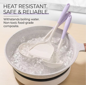 Ustensiles de cuisine en silicone avec noyau en nylon, outils de cuisson antiadhésifs résistants à la chaleur de qualité alimentaire pour la cuisine à domicile, la friture et les soupes - Product Image 3