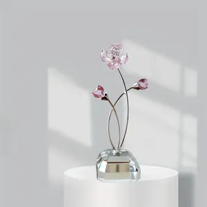 뜨거운 판매 친환경 크리스탈 네잎 클로버 상감 기술 맞춤형 디스플레이 조각 장식 선물 독특한 장인 정신 - Product Image 1