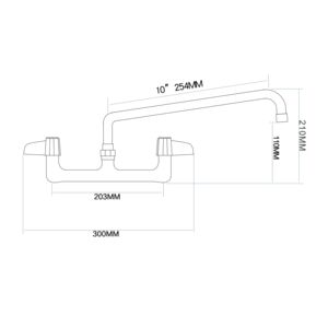 Robinet de cuisine mural de luxe 10 pouces avec bec pivotant et double poignée, finition chromée polie, douchette extractible pour eau chaude et froide, idéal pour la maison et l'hôpital - Product Image 2