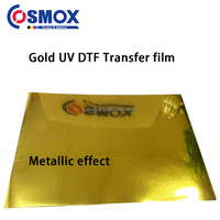 Film Transfer UV Efek Metalik Stiker UV UV Emas DTF Pencetak UV Hewan Peliharaan Menggunakan Set Film A dan B