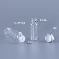 30ml 60ml 100ml Haute Transparence Pet Plat épaule Aluminium Cap Distributeur Bouteille Lotion Shampooing Lotion Squeeze Drop Bouteille