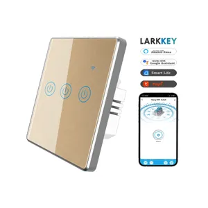 Larkkey boîtier de commutateur intelligent interrupteur intelligent en verre interrupteur intelligent wifi lumière de contrôle