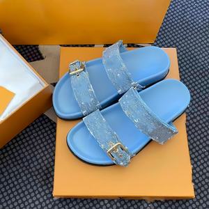 Pantuflas de Alta Calidad para Hombre, Pantuflas de Playa de Lujo, Pantuflas Planas para Exteriores, Sandalias con Estampado de Diseñador para Mujer, Zapatos Casuales para Caminar - Product Image 1