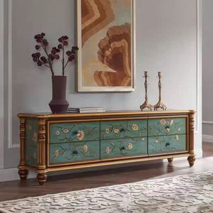 Arte cinese dipinta elegante mobili per la casa in legno <span class=keywords><strong>TV</strong></span> Stand Cabinet tavolo con lo stoccaggio - Product Image 4