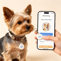 Porte-clés NFC personnalisé avec logo pour animaux de compagnie, vente en gros, étiquettes intelligentes programmables en PVC pour chiens et chats