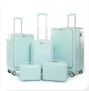 Harga pabrik 4 roda koper bagasi mini multifungsi set 6 buah dengan kunci kompartemen laptop tas koper kustom