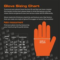 Gants robustes orange 8Mil avec texture diamantée pour l'entretien des machines Travaux de construction Jetables sans latex