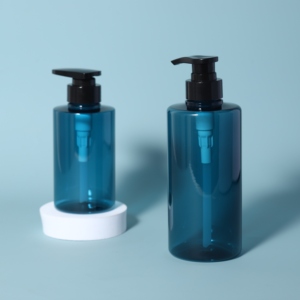 300ml 500ml vòng màu xanh sang trọng nhựa PET Boston chai dầu gội đầu bao bì tùy chỉnh cơ thể Lotion bơm chai - Product Image 2