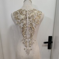 Accessoires de broderie en perles de soie humaine, maille lourde, papillon à perles dorées, paillettes, vêtements faits à la main, vêtements de mariage