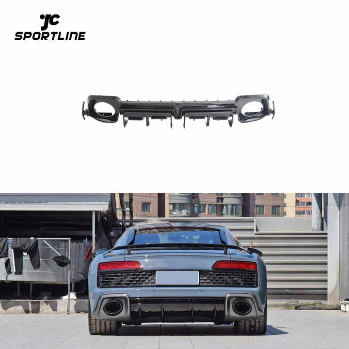 Dry Carbon Fiber Rear Bumper Diffuser for Audi R8 V10 Coupe Spyder 2023