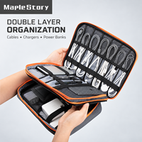 Sac Organisateur Électronique Double Couche Grande Capacité Prêt à Expédier, Étui Portable pour Câbles de Voyage, Logo Personnalisé OEM
