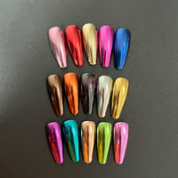 Poudre à ongles effet miroir chromé 15 couleurs, pigment magique pour nail art