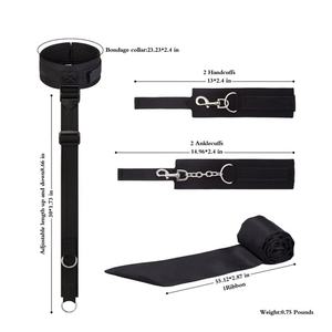 BDSM yetişkin oyuncaklar esaret seti ayarlanabilir kelepçe ayak bileği manşetleri körü körüne seks sınırlamalar kadınlar çiftler için BDSM esaret kiti oyna - Product Image 6