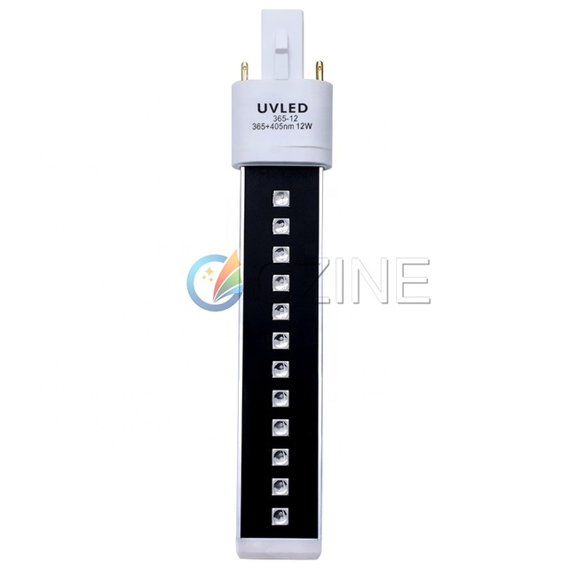 Czinelight High Quality 12W 365nm+405nm UV Purple 12 Lamp Beads for Pls G23 Uva Fluorescent Lamp for Nail Lamp
