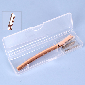 SUNSHING Custom Logo Facial Razor Storage <b>Box</b> Plastic <b>Makeup</b> Tools Organizer Clear Eyebrow Trimmer Case Eyebrow Shaver Container - Product Image 2
