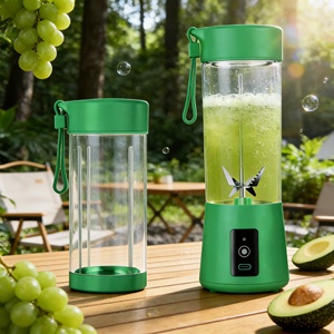 Blender à smoothie glacé USB-C 400 ml sans BPA de qualité alimentaire à faible bruit 2 en 1 pour voiture, extérieur, salle de sport, alimenté par batterie, mode turbo - Product Image 1