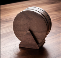 Sous-verre rond en bois de noyer écologique de luxe LEXDO WRC-6688 pour tasse à thé/café, diamètre 600 mm