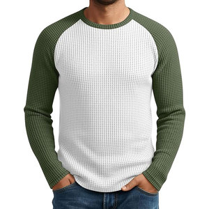 Maglie Termiche Personalizzate da <span class=keywords><strong>Uomo</strong></span> a Maniche Lunghe, Magliette Baseball Raglan con Collo Rotondo, Pullover a Blocchi di Colore - Product Image 4