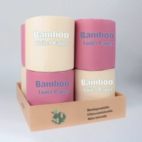 Papier toilette en bambou doux à 4 plis, personnalisé, vente en gros d'usine, rouleau de papier toilette jetable de haute qualité