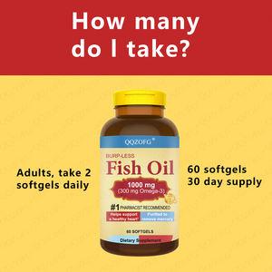 Oem Ondersteunde 60 Tellen Visolie Softgel Capsule 300Mg Omega-3 Voor Volwassenen Goed Voor Hersenhart Oog Vol Epa <span class=keywords><strong>Dha</strong></span> - Product Image 5