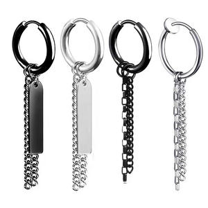 TikTok <b>Earrings</b> Pendant <b>Earrings</b> Titanium Steel Tassel Unisex Fashion Jewelry - Product Image 1