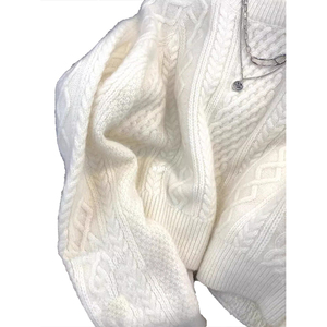 Suéter de Punto Grueso de Moda, Estilo Suave, Texturizado, para Mujer, Otoño Invierno, Prenda Exterior Gruesa, Suéter de Lana, Top de Punto de Alta Gama - Product Image 3