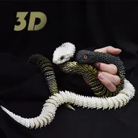 2025 30cm Dekorasi Ular Cetak 3D Aksesoris Meja Hewan Cetak 3D Dekorasi Kamar Meja Kantor Ornamen Ular Lucu Tahun Ular