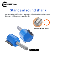 1/4'' 6mm Shank Blue Straight Router Bit Alat Pemotong Kayu Lapisan AlTiN Face Mill End Mill OEM