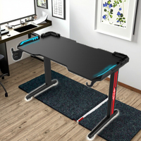 Vente en gros en usine de bureau de jeu en fibre de carbone rgb bon marché pour pc bureau d'ordinateur de jeu de table personnalisable noir de haute qualité