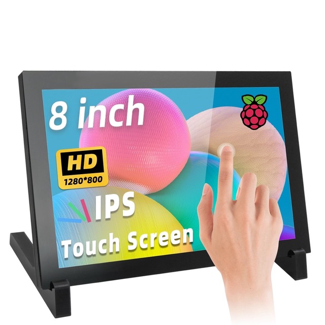 8-inch Ras Pberry PI Display, 1280*800 IPS Capacitive Touch Screen, Acrylic Casing