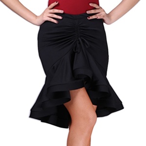 저렴한 레드 불규칙한 스커트 라틴 원피스 무대 댄스 착용 댄스 스커트 여성용 - Product Image 2