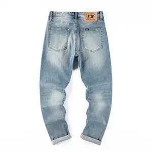 2023 nuovi comodi pantaloni blu chiaro dritti casual jeans da uomo originali