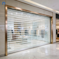 Porte coulissante pliante moderne en PVC transparent, porte de sécurité en polycarbonate, volets roulants modernes pour magasins