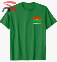 LOGO personnalisé 100% coton chemises à manches courtes tissu fans de football drapeau National du Burkina Faso t-shirt