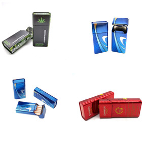 Hot sale hemp 10 cigarettes metal custom design tin box custom logo cigarette tin packaging tin with hinge lid