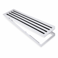 Diffuseur linéaire en aluminium blanc à 4 fentes, grille d'aération réglable pour plafond CVC, pour bureau et hôtel